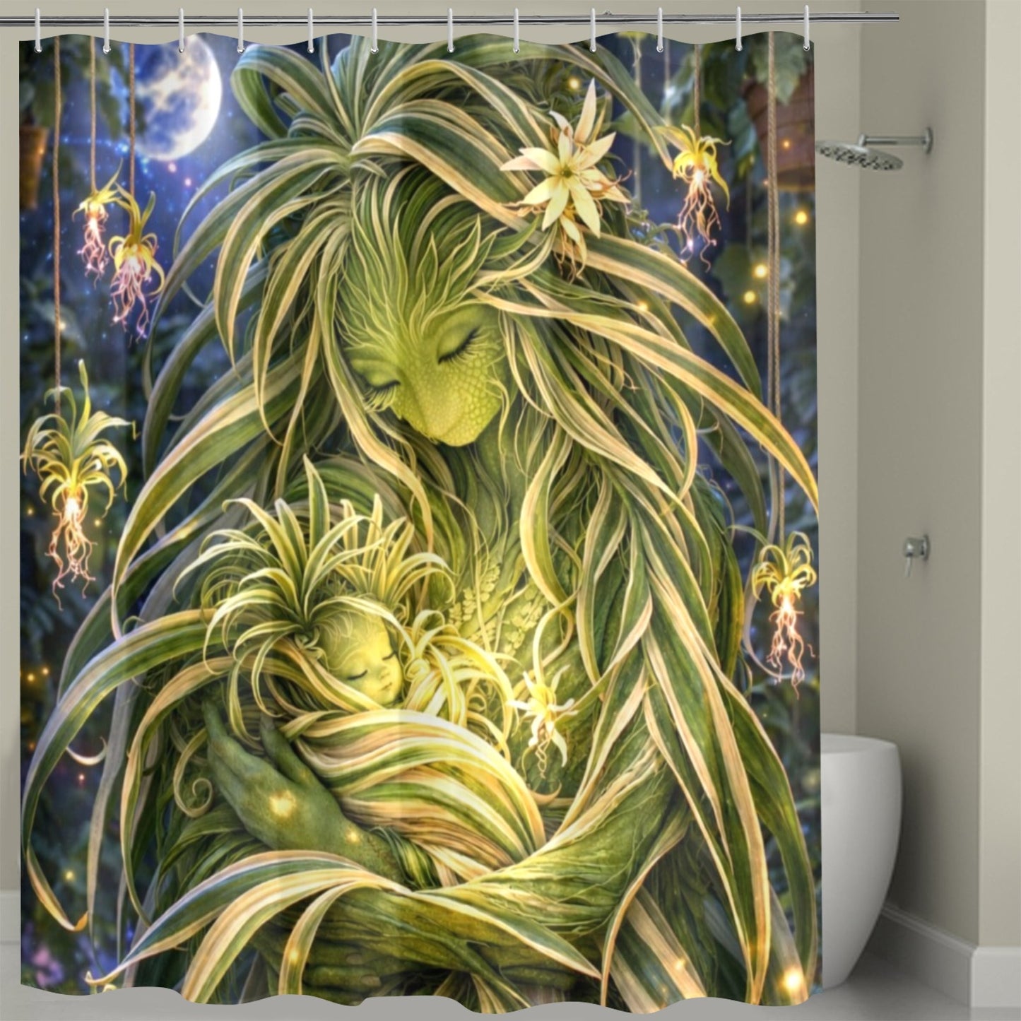 Plant Love Shower Curtain Spider Plant 72" x 72"