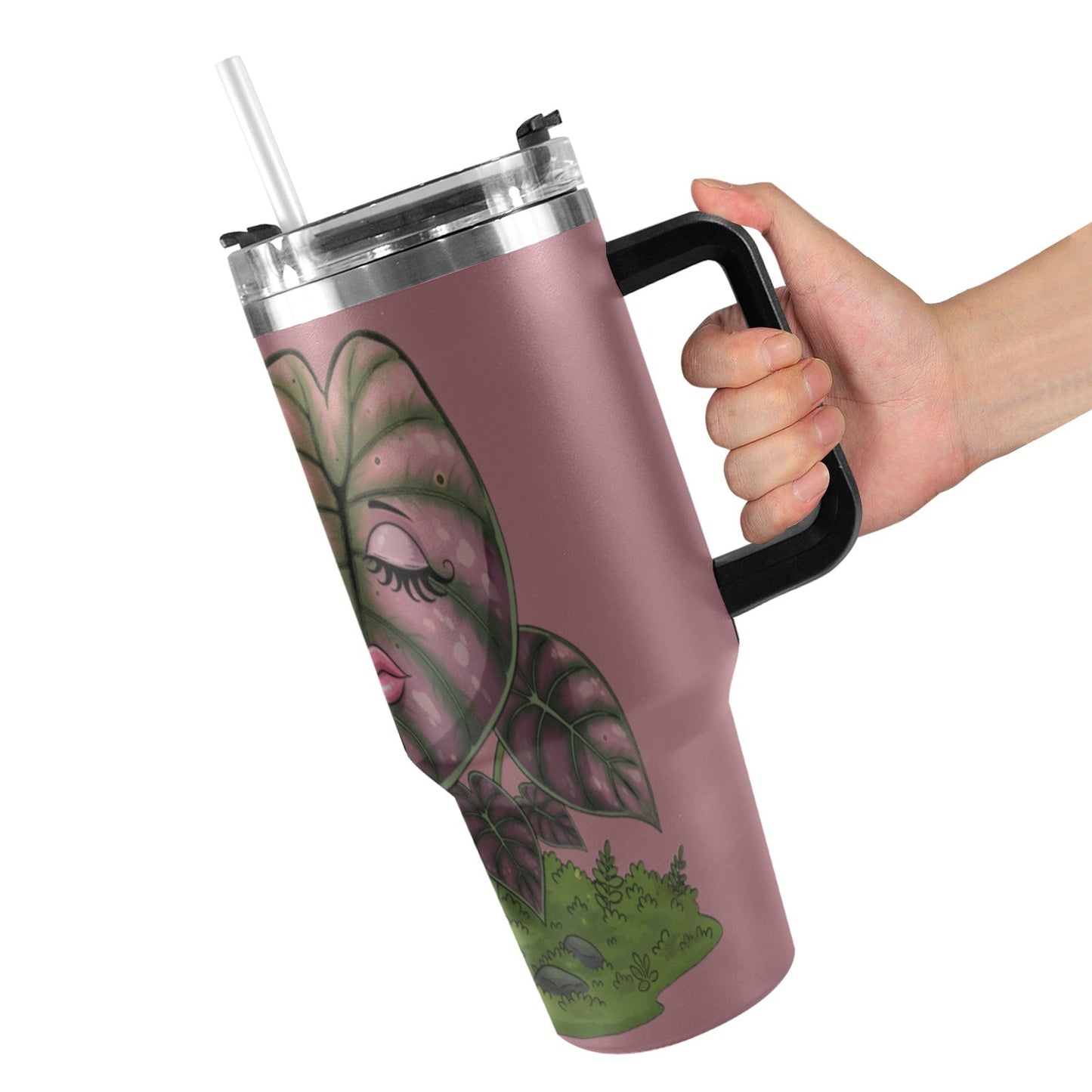 Plant Love Alocasia Pink Cuprea 40oz Stainless Steel Tumbler