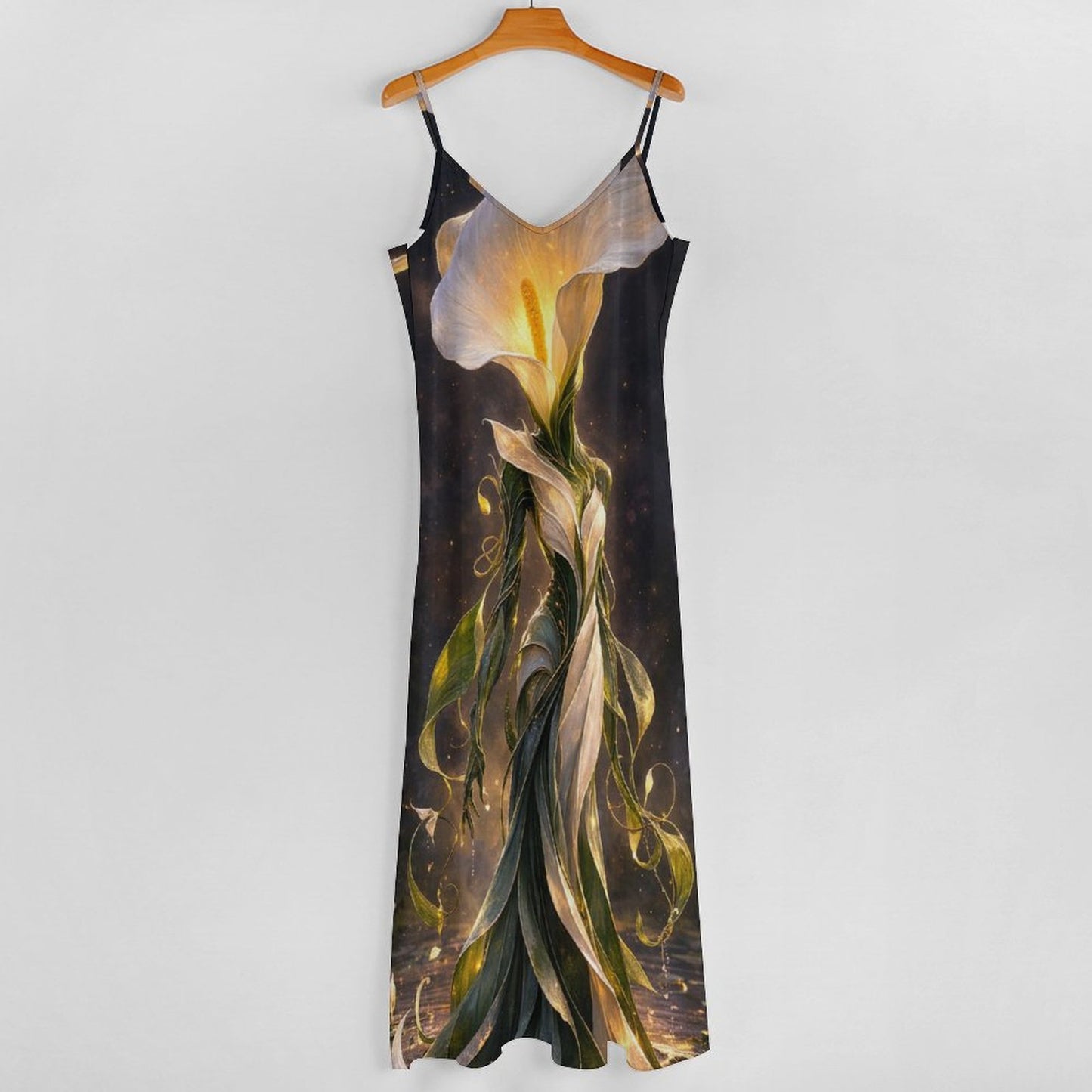 Plant Love Spaghetti Strap Ankle-Length Dress Calla Lily