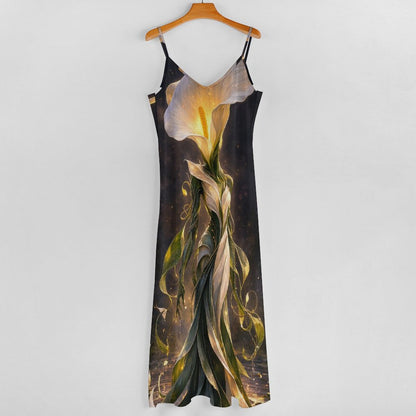 Plant Love Spaghetti Strap Ankle-Length Dress Calla Lily