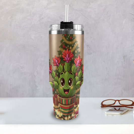 Plant Love Christmas Cactus 40oz Stainless Steel Tumbler