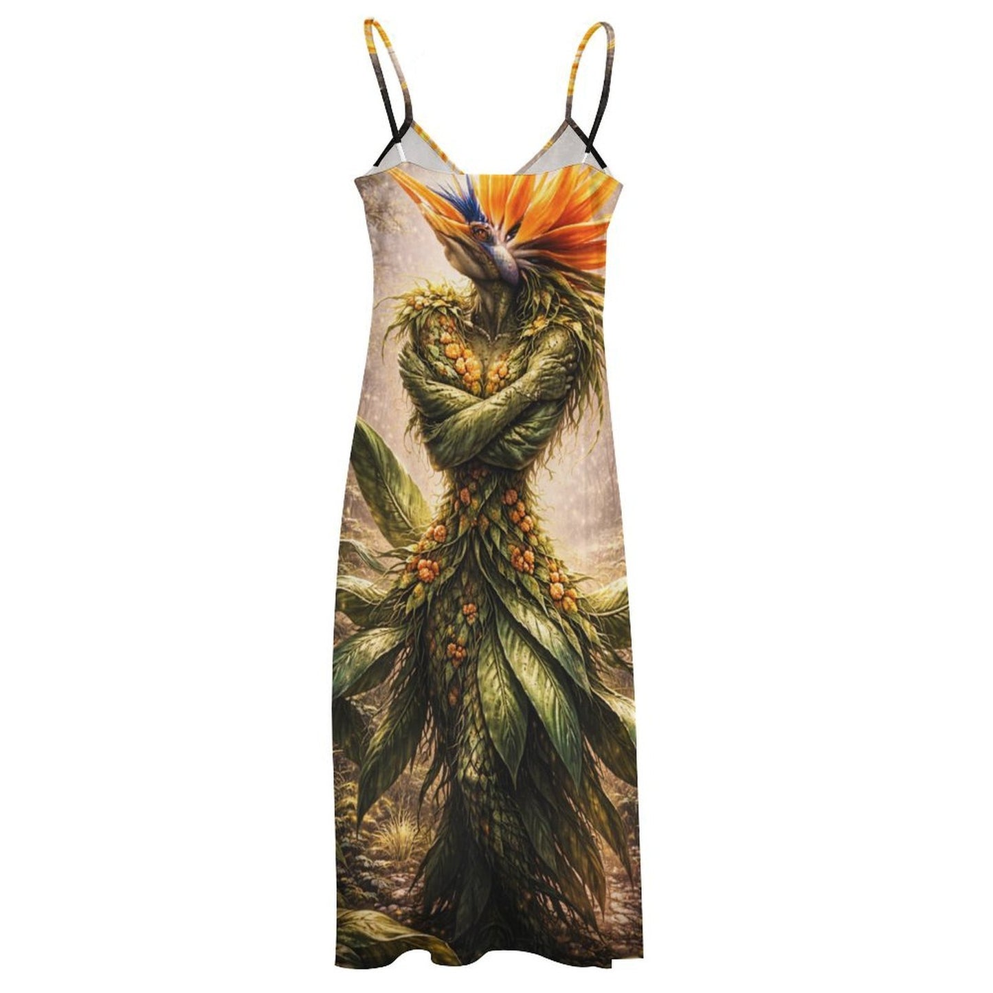 Plant Love Spaghetti Strap Ankle-Length Dress Bird of Paradise