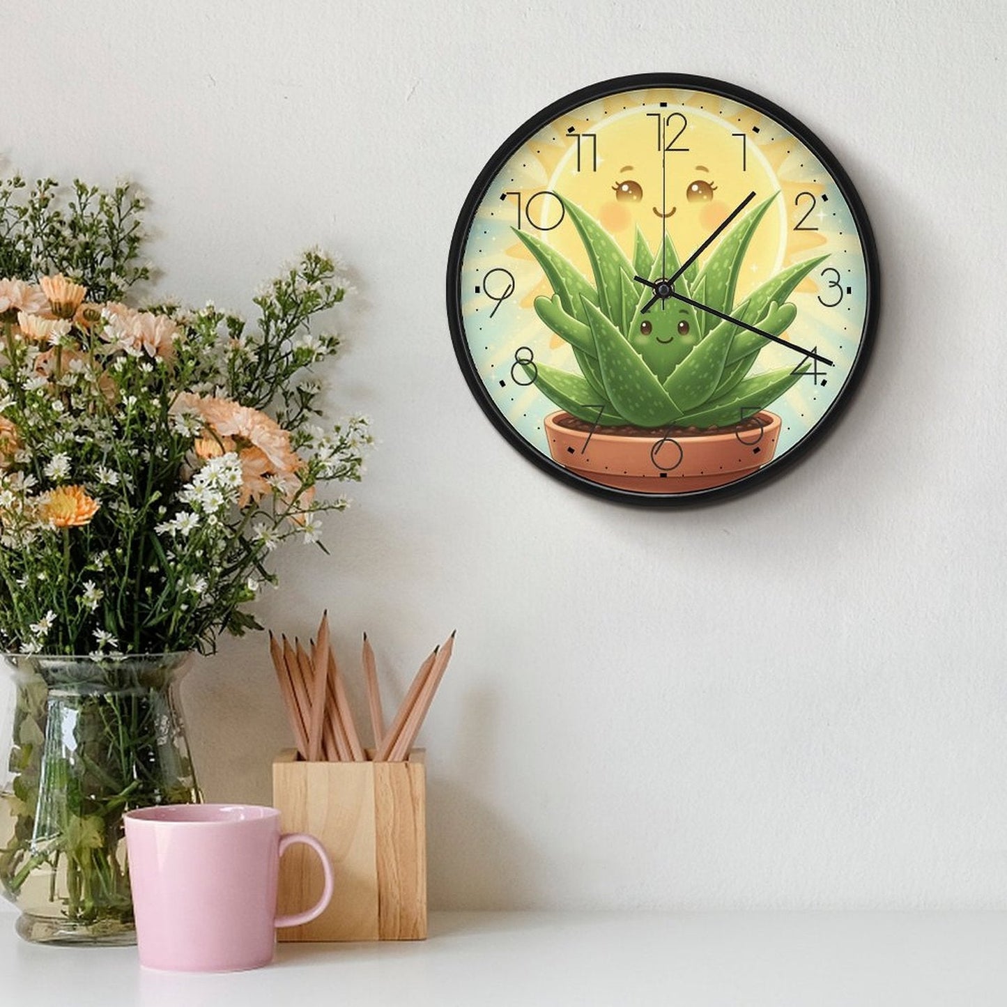 Plant Love 10x10 Wall Clock - Aloe