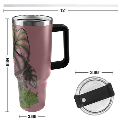 Plant Love Alocasia Pink Cuprea 40oz Stainless Steel Tumbler