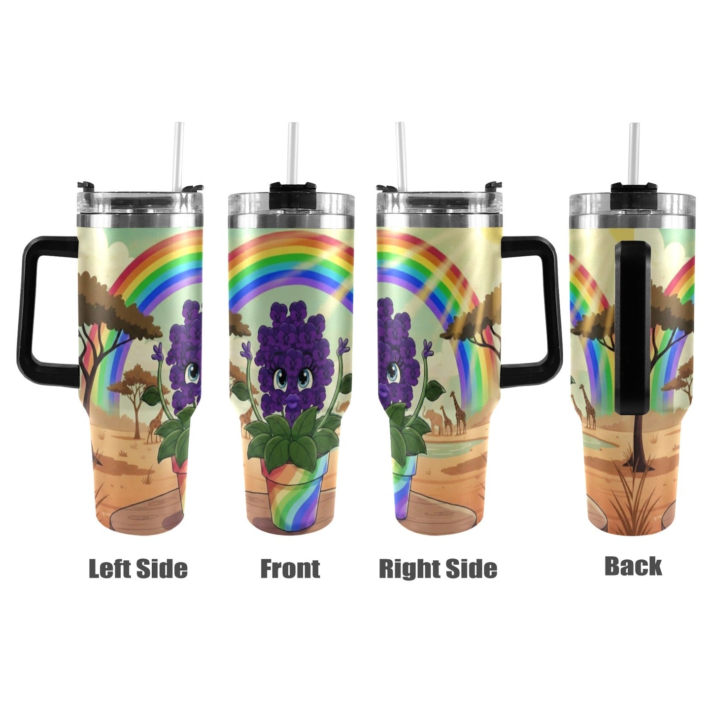 Plant Love African Violet 40oz Stainless Steel Tumbler