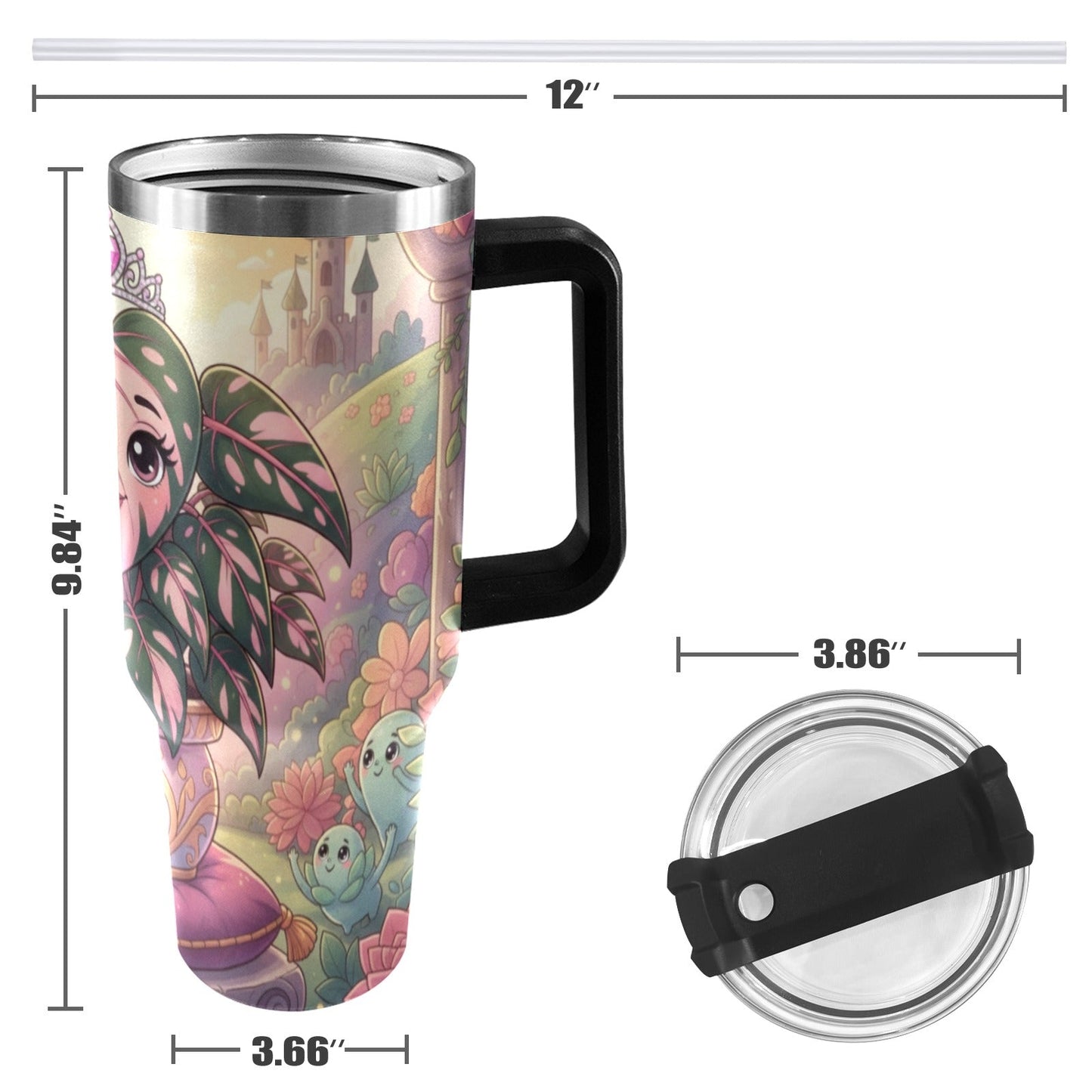 Plant Love Pink Princess Philodendron 40oz Stainless Steel Tumbler