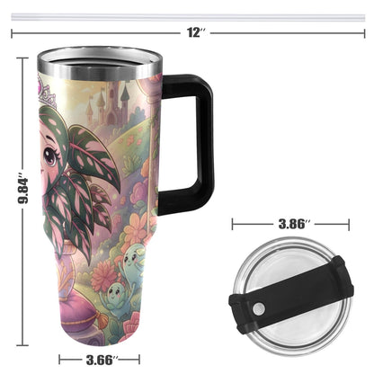 Plant Love Pink Princess Philodendron 40oz Stainless Steel Tumbler