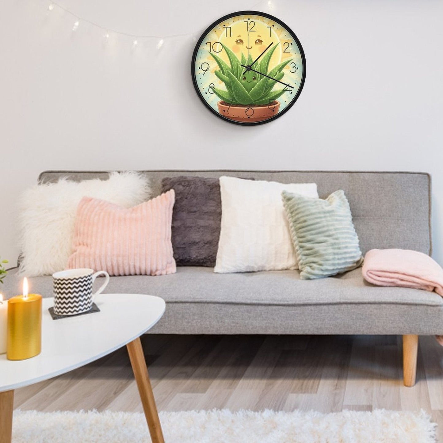 Plant Love 10x10 Wall Clock - Aloe