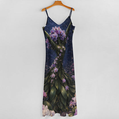 Plant Love Spaghetti Strap Ankle-Length Dress Bird of Paradise