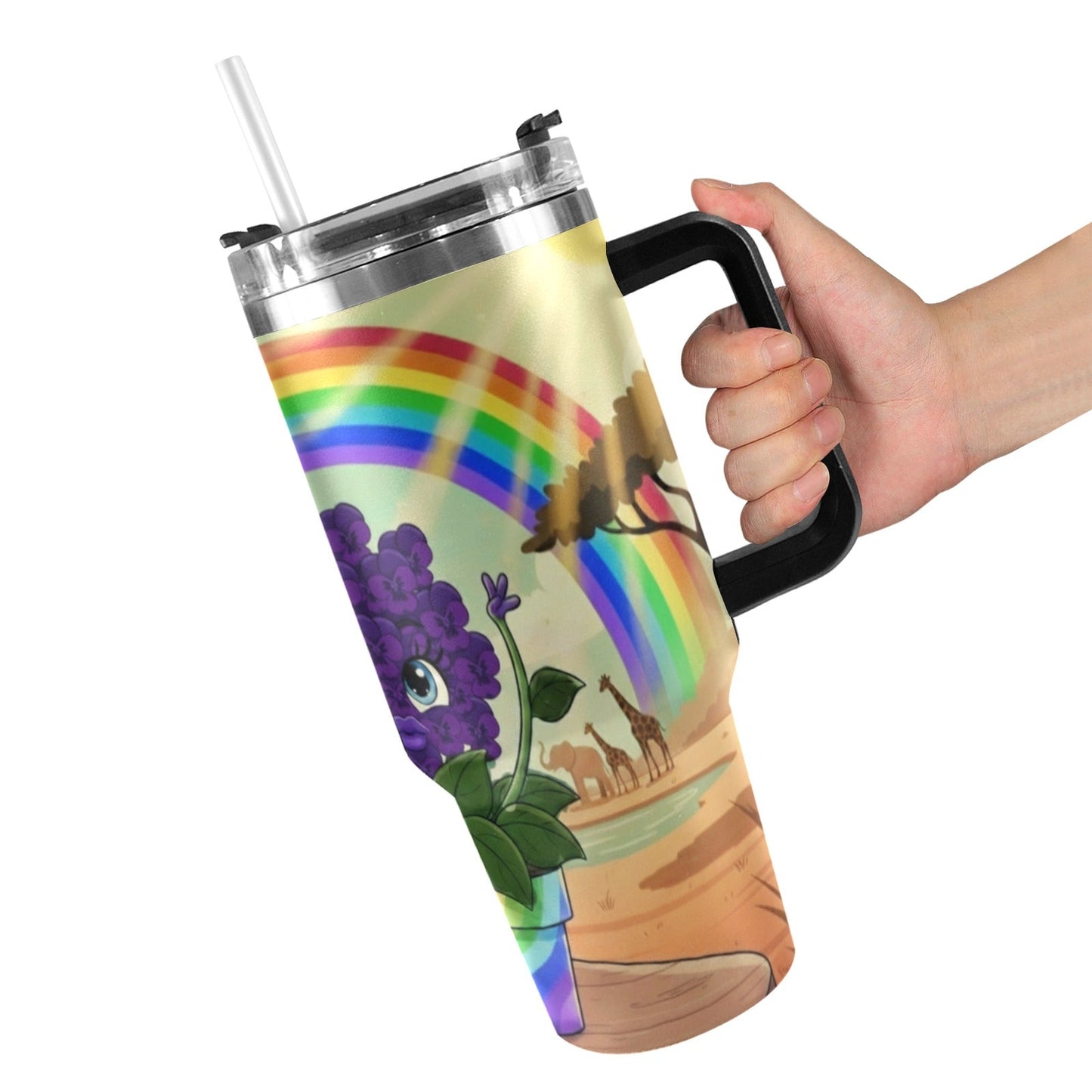 Plant Love African Violet 40oz Stainless Steel Tumbler