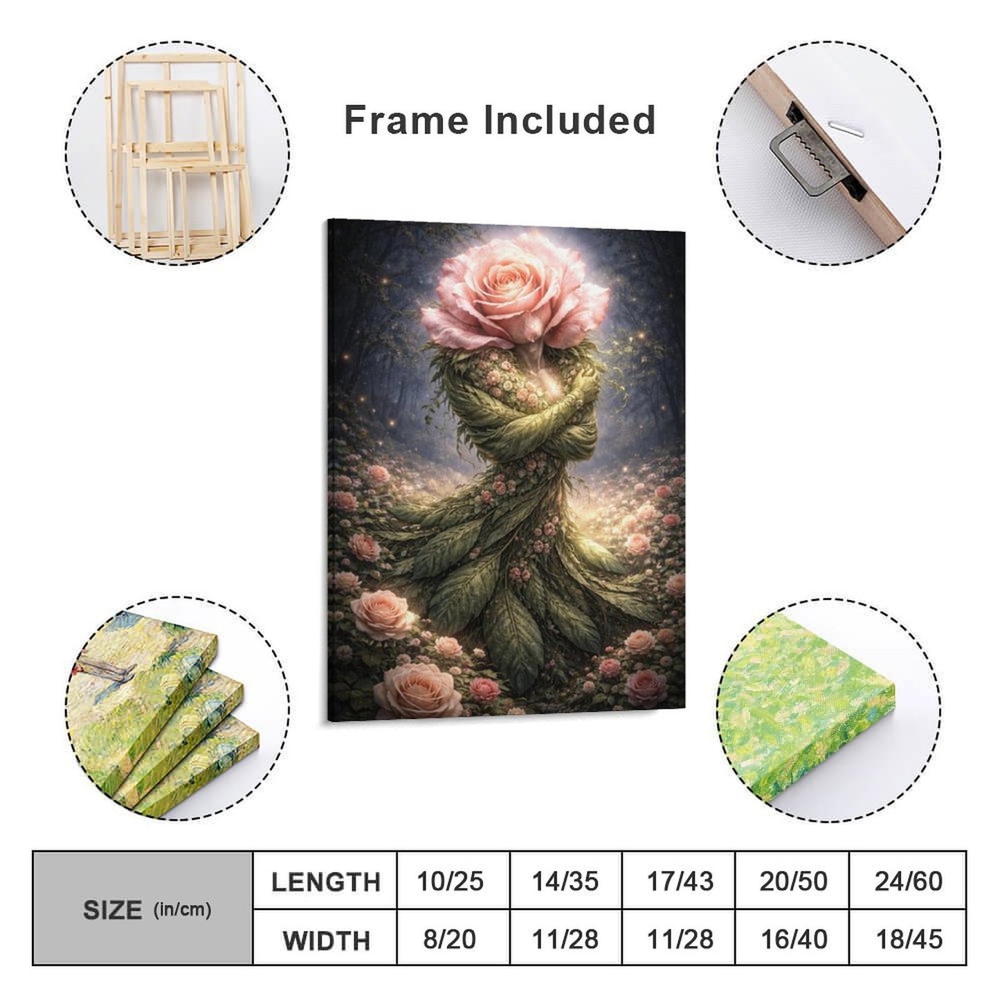 20"x16" Canvas Print Rose