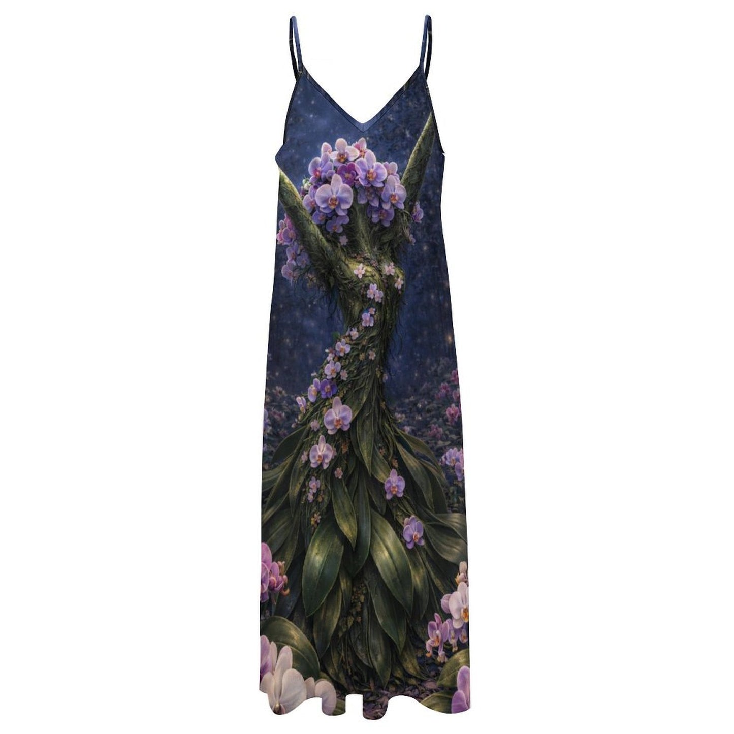 Plant Love Spaghetti Strap Ankle-Length Dress Bird of Paradise