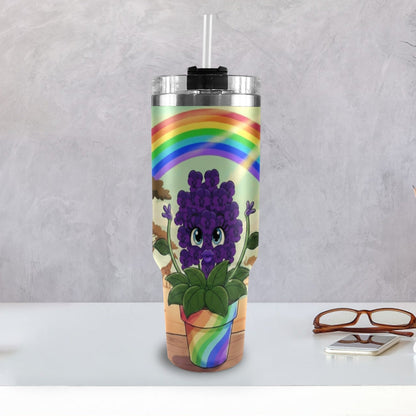 Plant Love African Violet 40oz Stainless Steel Tumbler