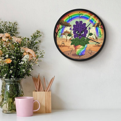 Plant Love 10x10 Wall Clock - African Violet