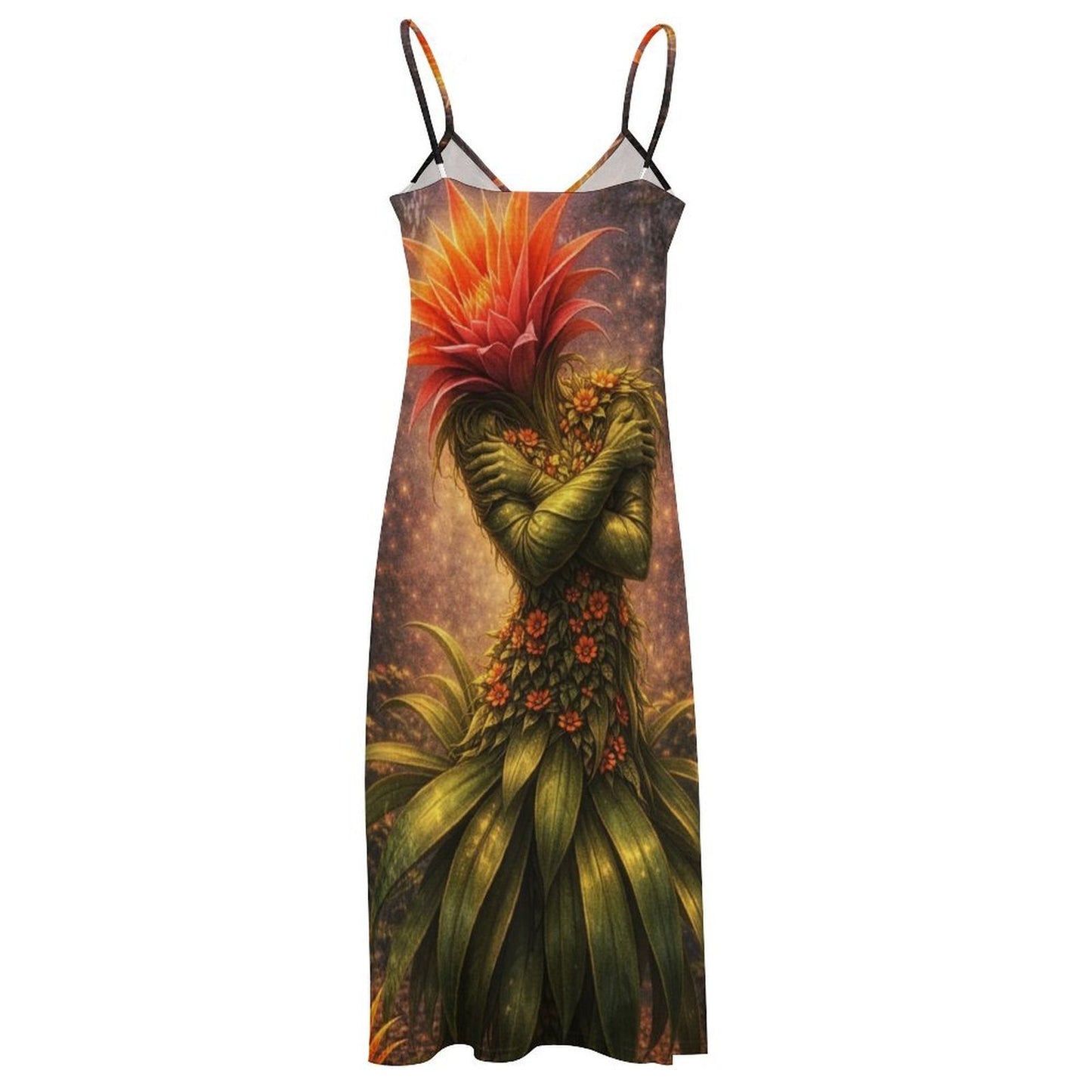 Plant Love Spaghetti Strap Ankle-Length Dress Bromeliad