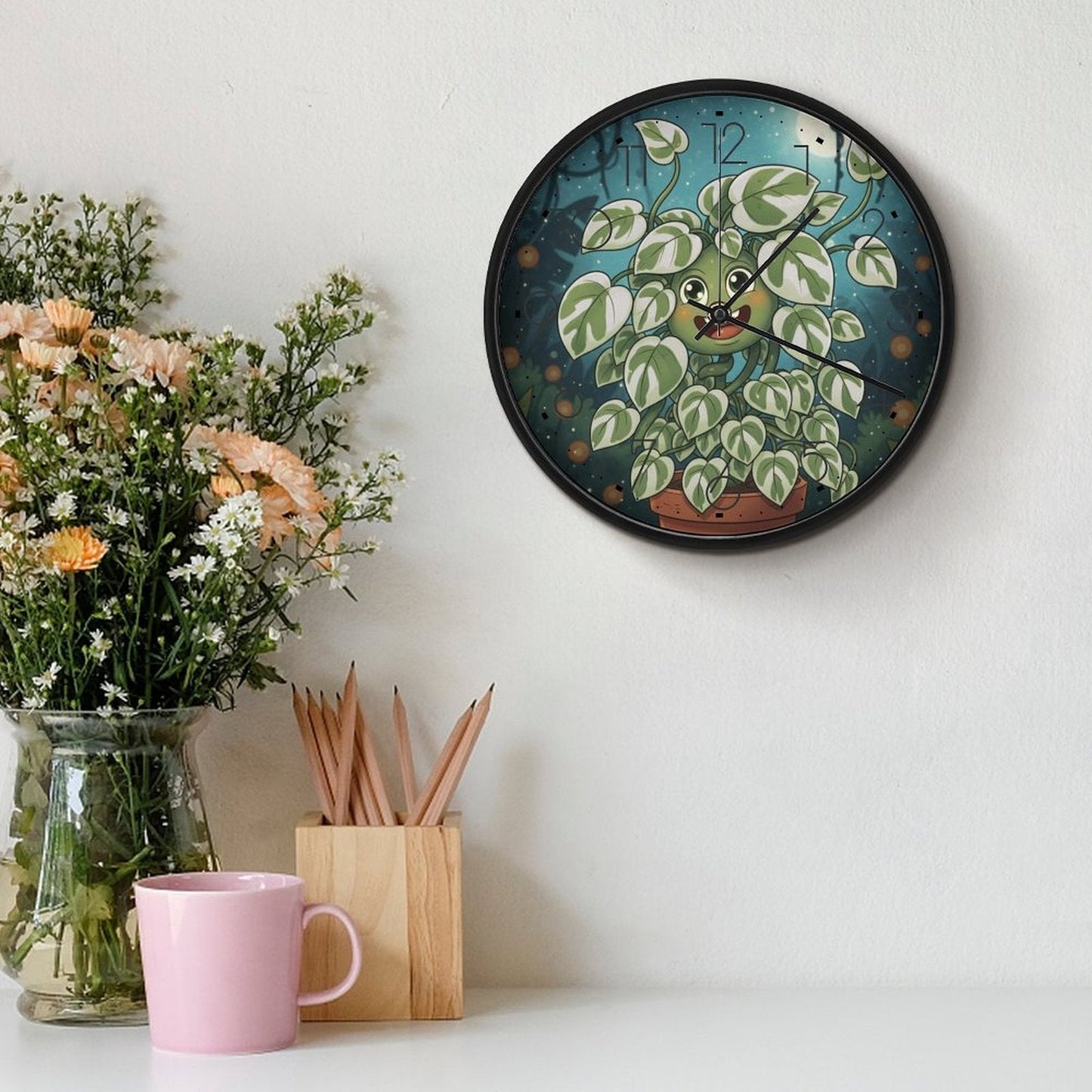 Plant Love 10x10 Wall Clock - NJoy Pothos
