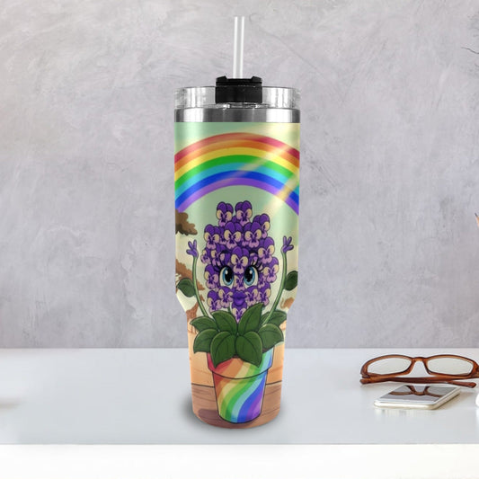 Plant Love African Violet 40oz Stainless Steel Tumbler