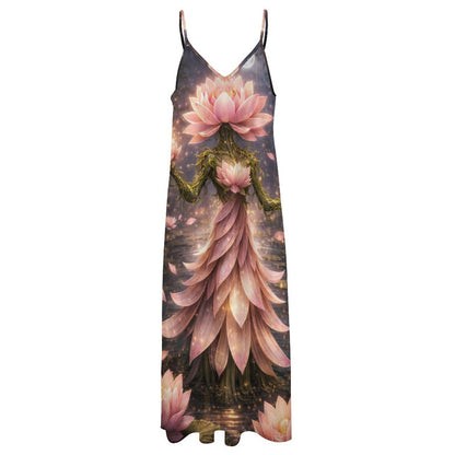 Plant Love Spaghetti Strap Ankle-Length Dress Lotus