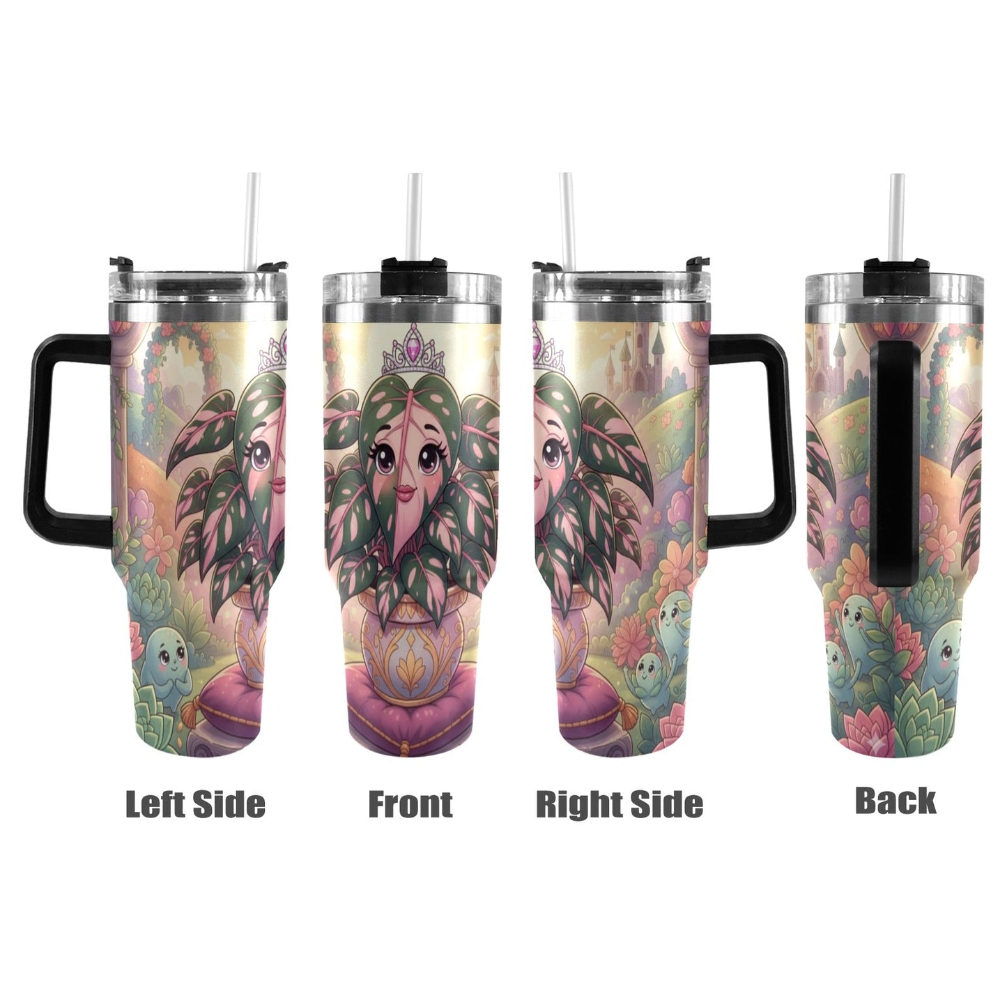 Plant Love Pink Princess Philodendron 40oz Stainless Steel Tumbler
