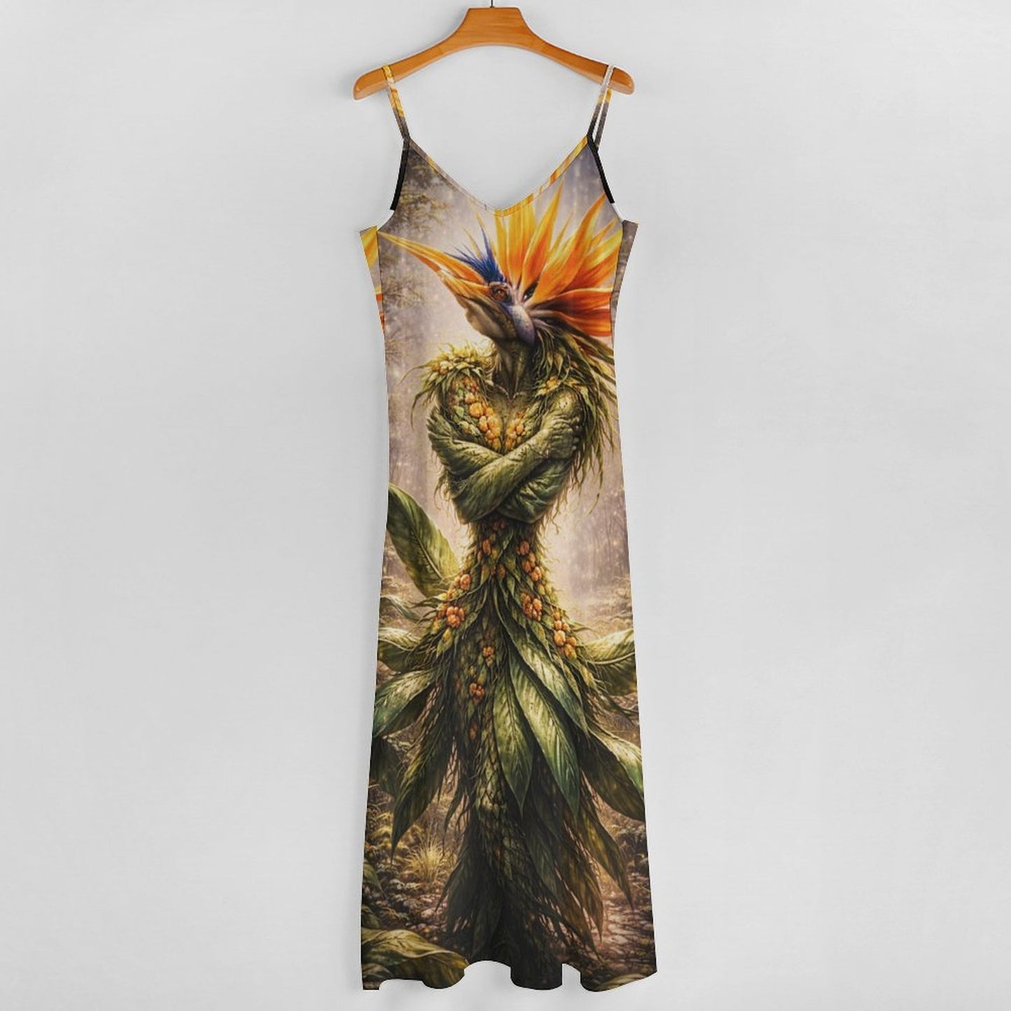 Plant Love Spaghetti Strap Ankle-Length Dress Bird of Paradise
