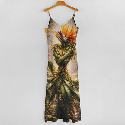Plant Love Spaghetti Strap Ankle-Length Dress Bird of Paradise