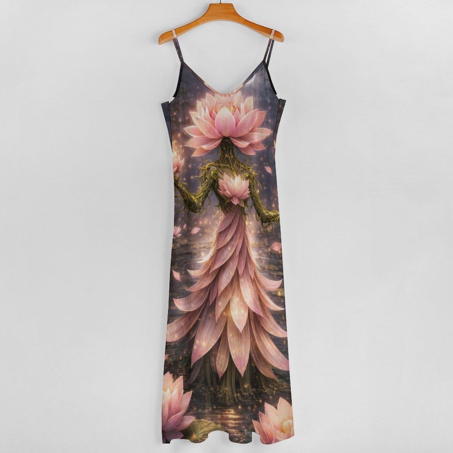 Plant Love Spaghetti Strap Ankle-Length Dress Lotus