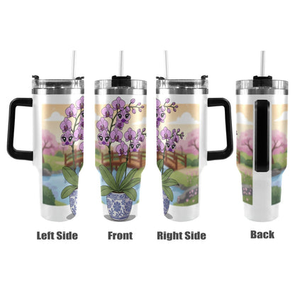 Plant Love Purple Orchid 40oz Stainless Steel Tumbler