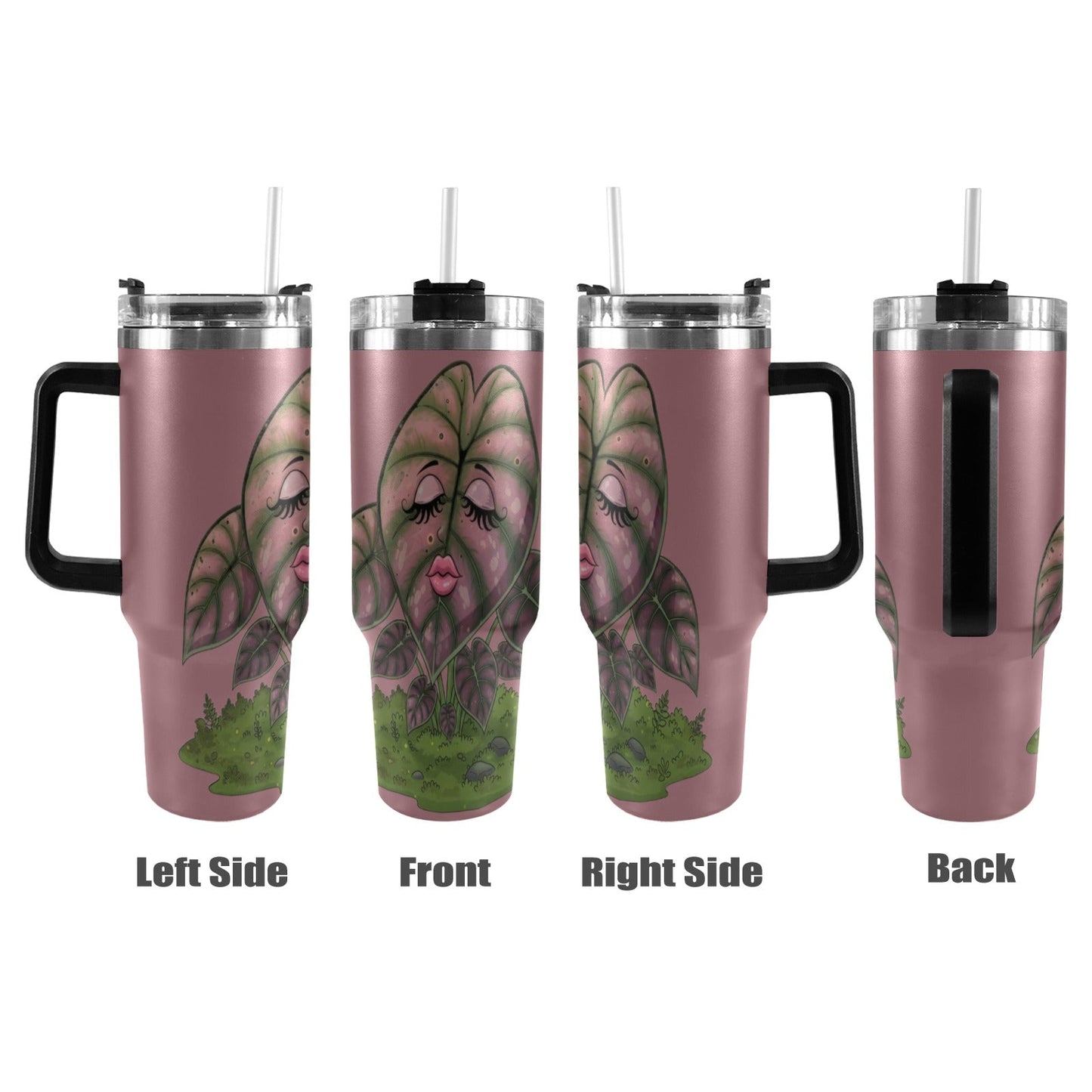 Plant Love Alocasia Pink Cuprea 40oz Stainless Steel Tumbler