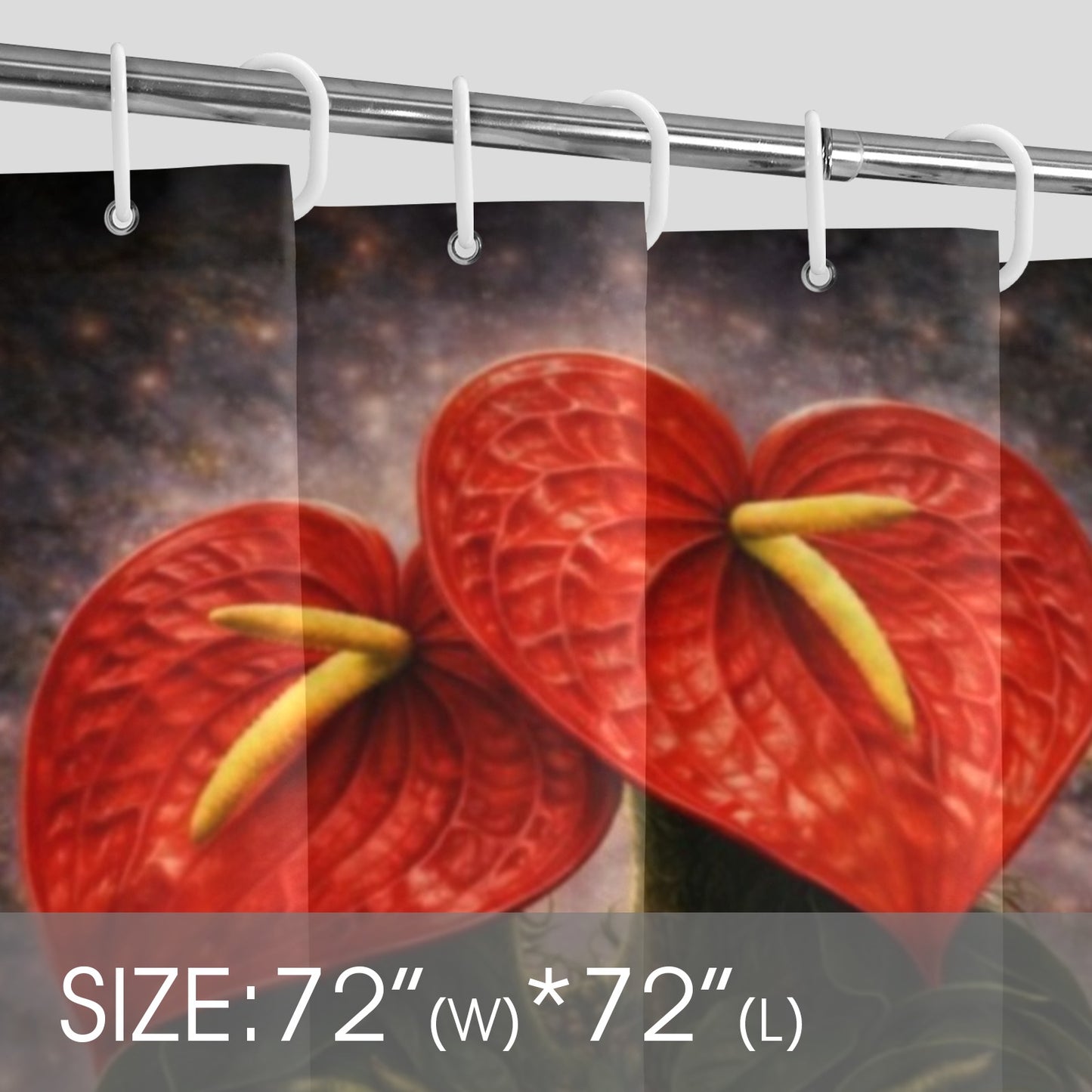 Plant Love Shower Curtain Anthurium 72" x 72"