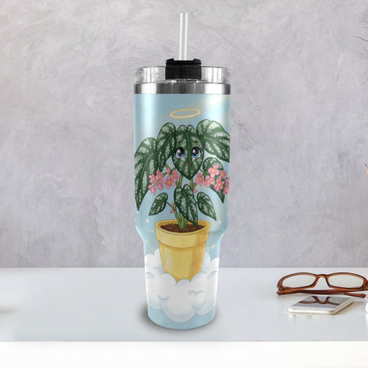 Plant Love Angel Wing Begonia 40oz Stainless Steel Tumbler