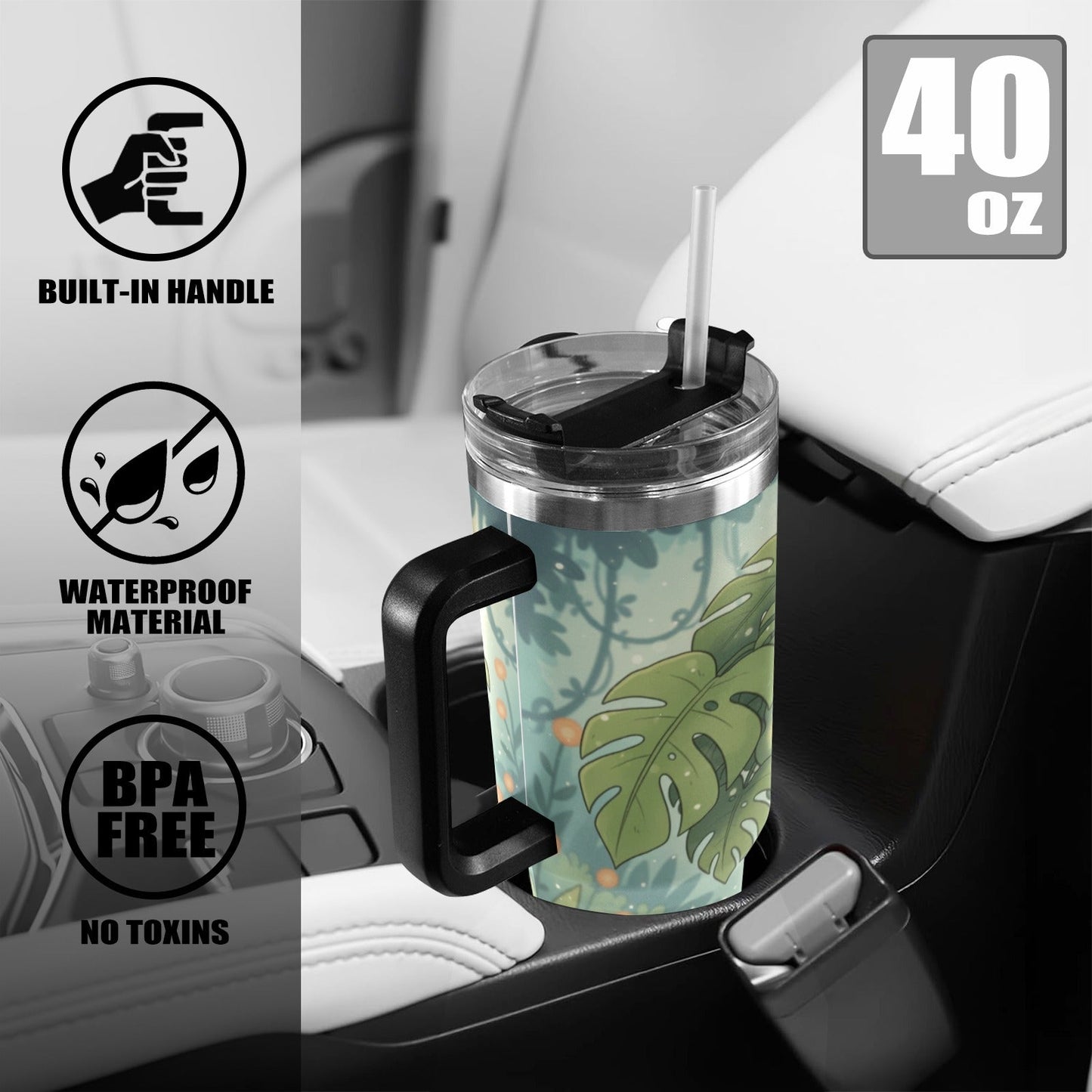 Plant Love Monstera 40oz Stainless Steel Tumbler