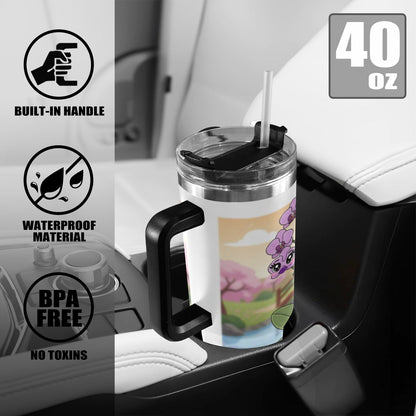 Plant Love Purple Orchid 40oz Stainless Steel Tumbler