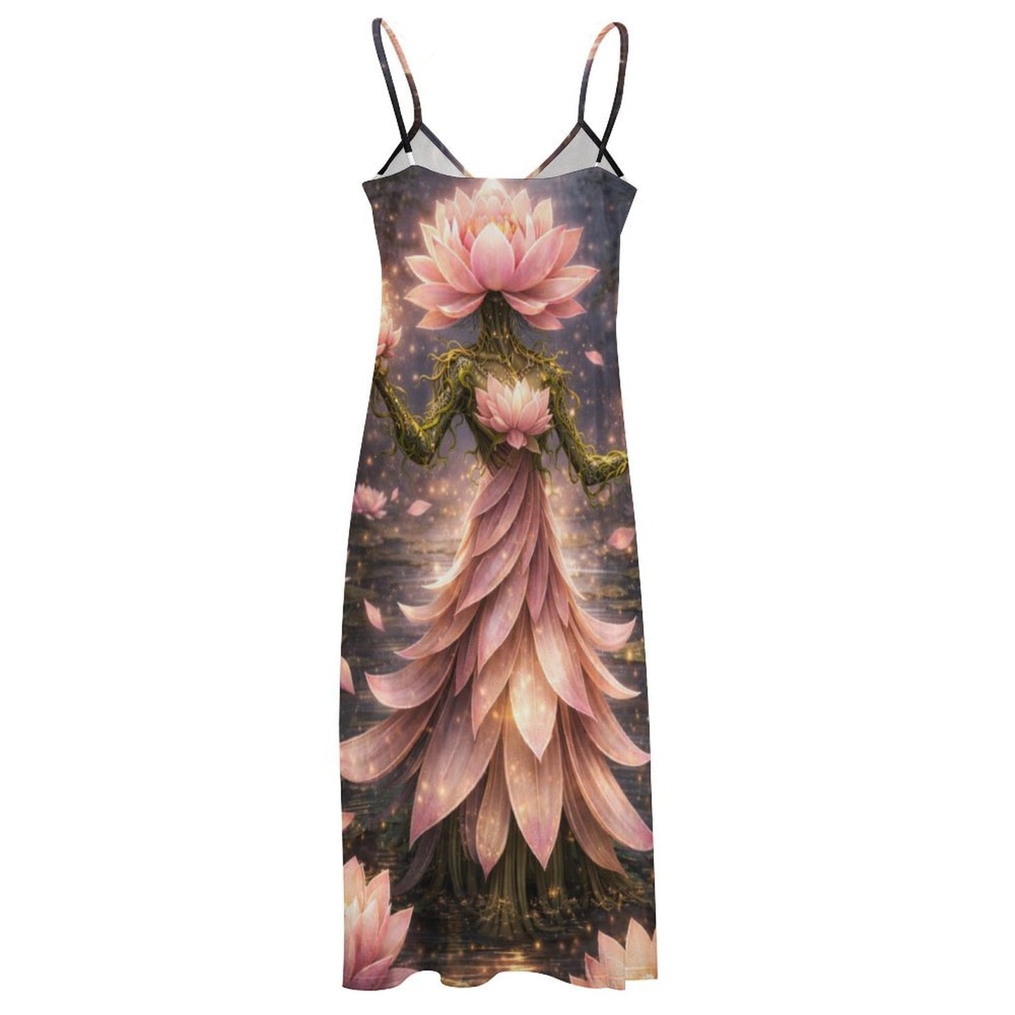 Plant Love Spaghetti Strap Ankle-Length Dress Lotus