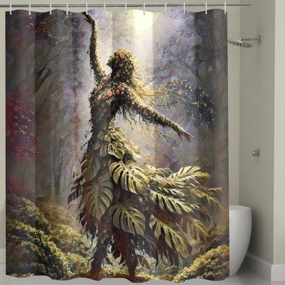 Plant Love Shower Curtain Monstera Dance 72" x 72"