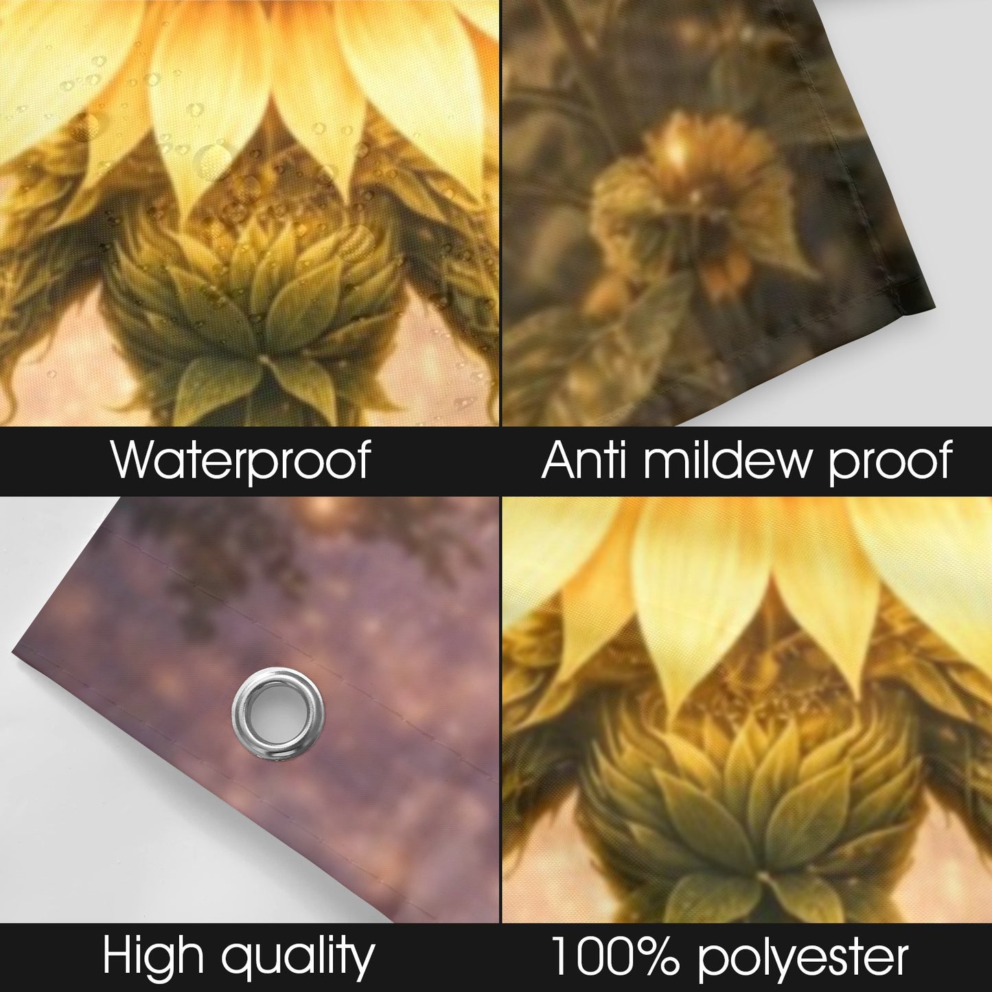 Plant Love Shower Curtain Sunflower 72" x 72"