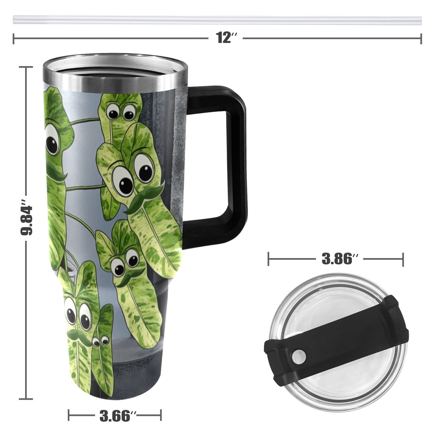 Plant Love Philodendron Palacio Verde 40oz Stainless Steel Tumbler